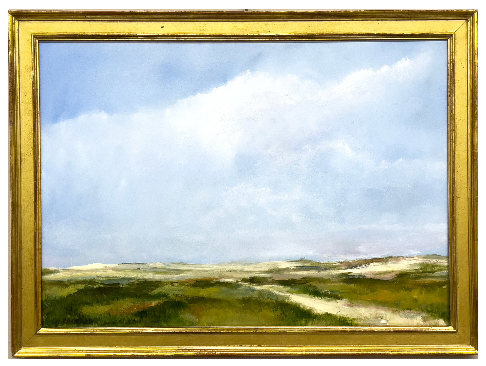 ANNE PACKARD (Massachusetts / New Jersey, b. 1933) OIL PAINTING: Cape Cod, Provincetown dunes sgn. l.l. A. Packard oil/board; 20.5 by 29 in.; framed 24 by 32.5 in. From the home of a Framingham, Massachusetts gentleman.