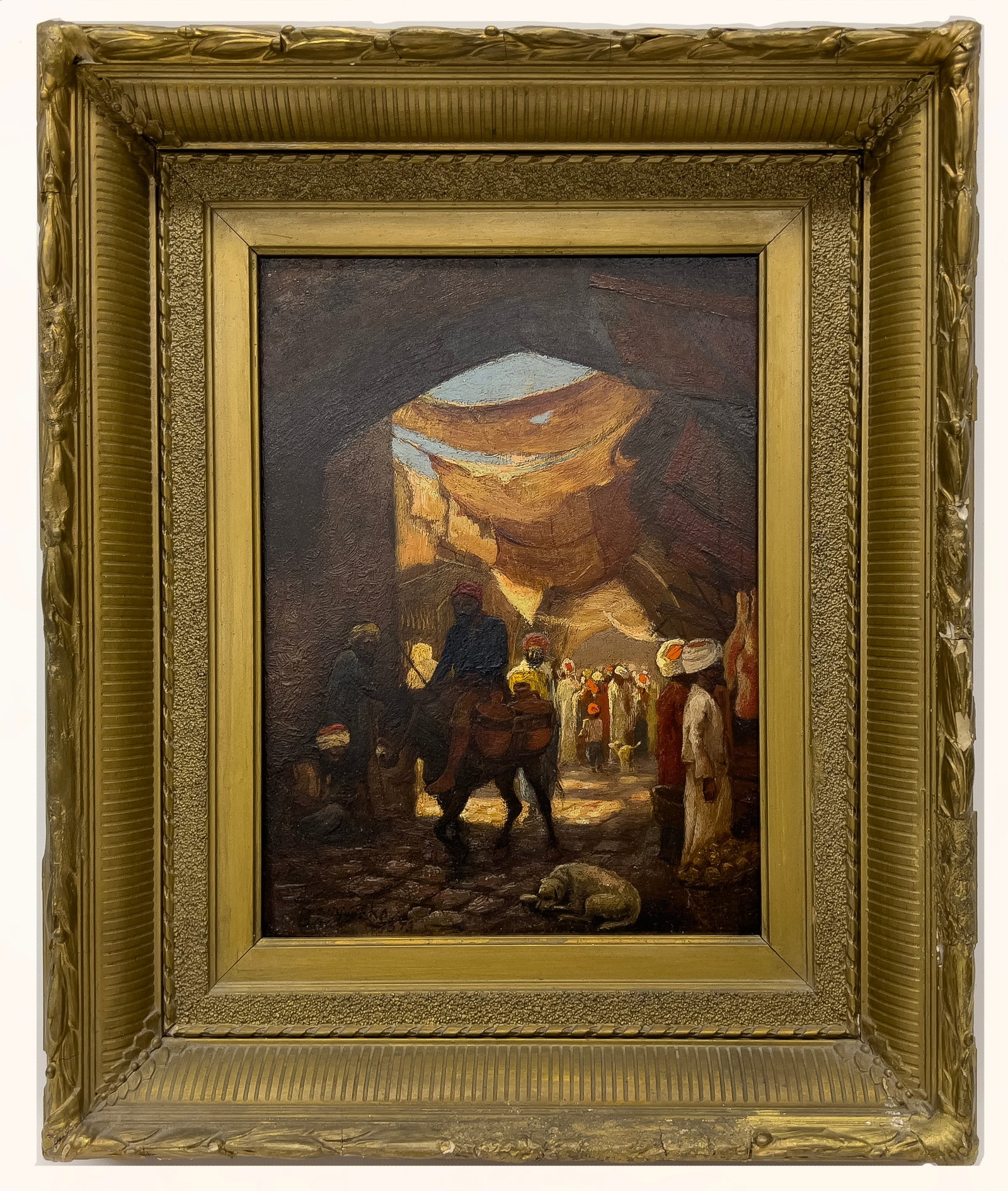 EDWIN LORD WEEKS (American/Boston, 1849-1903) OIL PAINTING: Moroccan market scenesgn. and dated l.l. EL Weeks 1873oil/panel; 12 by 9 in.; poss. original gilt frame 18 by 15 in. Sotheby's, New York, March 11, 1999, lot 53