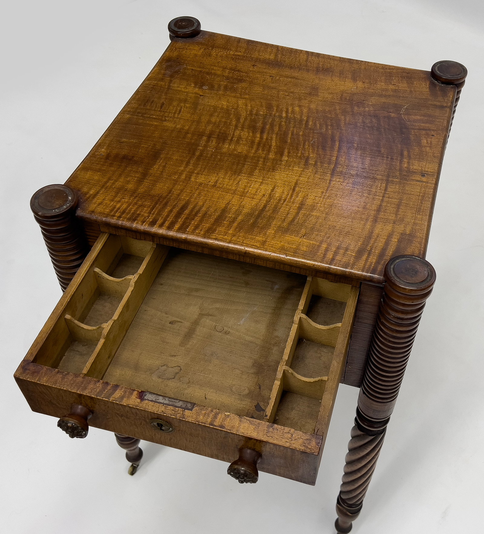 SHERATON BOLD TIGER MAPLE WORK TABLE - 2