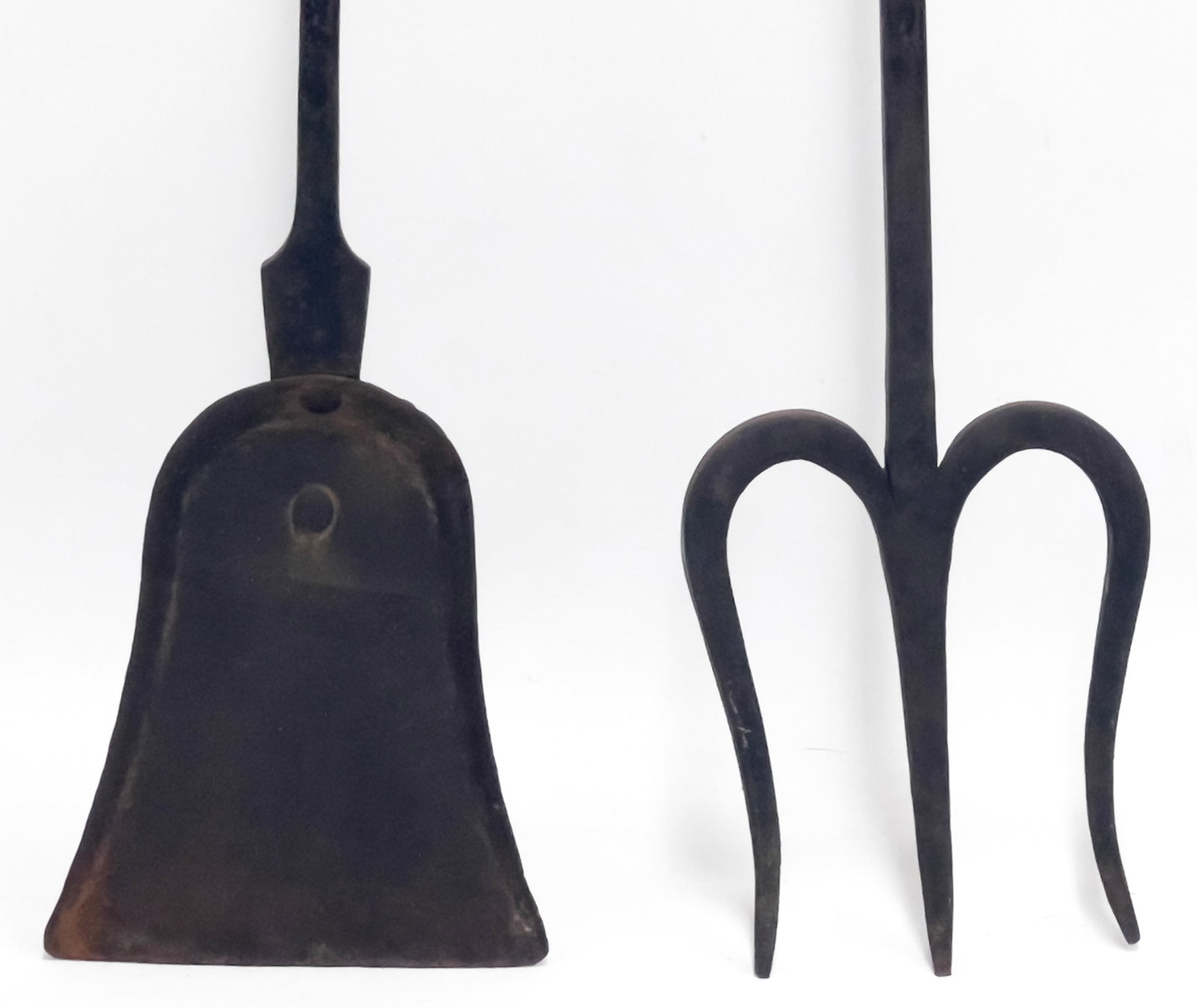 PAIR OF SAMUEL YELLIN WROUGHT IRON FIRE TOOLS (1 of 3)