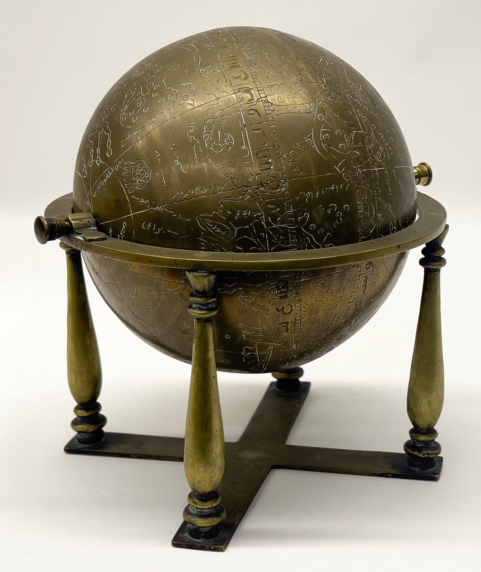 Qajar period; engraved with zodiac signs, celestial constellations and Arabic lettering; mounted in (1 of 1)