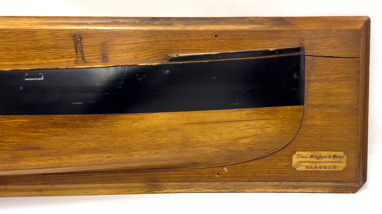 LARGE PAINTED HALF HULL MODEL, ALBANY (1 of 2)