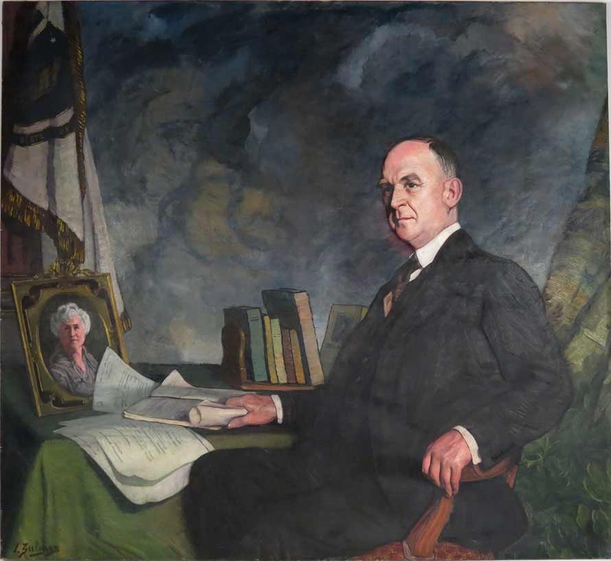 IGNACIO ZULOAGA Y ZABALETA (Spanish, 1870-1945): portrait of Alvan Tufts Fuller (1878-1958), 50th Governor of Massachusetts in 1924 sgn. l.l. I. Zuloaga, o/c, 53.5 by 58 in., unframed