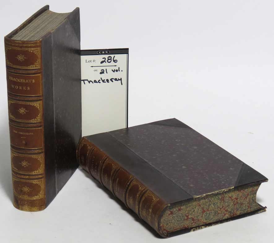 (21 vols.) LEATHER BOUND BOOKS, THACKERY: The Works of Makepeace William Thackery, illus. (21 of 22 vols.) London, Smith, Elder & Co., 1876