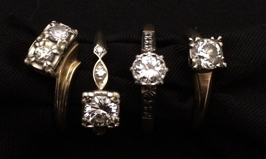 (4) GOLD AND DIAMOND RINGS (1 of 1)