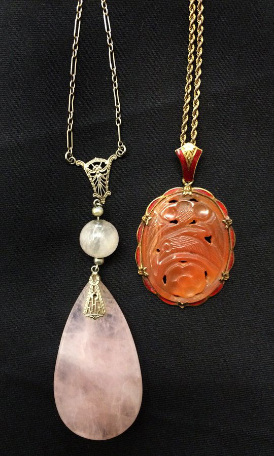 (2) GOLD PENDANT NECKLACES (1 of 1)