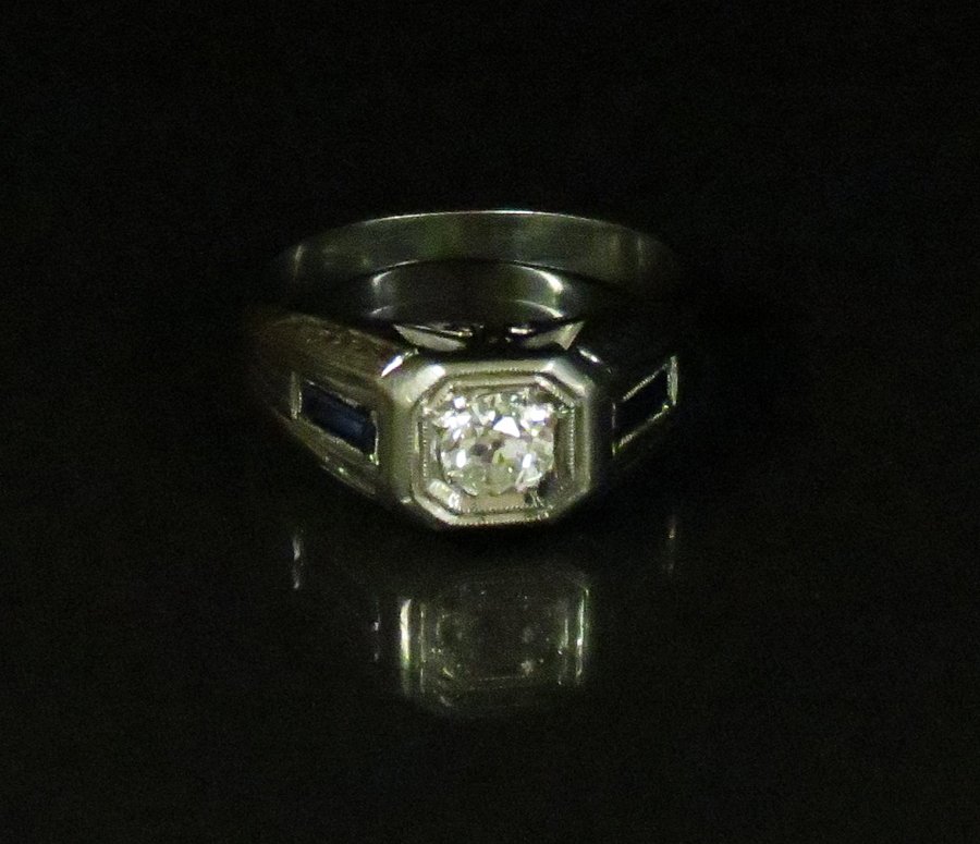 18K WHITE GOLD AND DIAMOND GENTLEMAN’S RING (1 of 1)