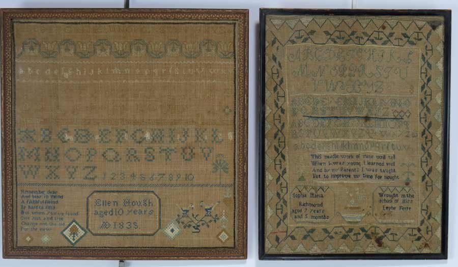 (2) AMERICAN NEEDLEWORK SAMPLERS (1 of 4)