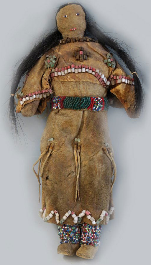 PLAINS NATIVE AMERICAN HIDE DOLL (1 of 3)