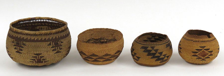 (4) NORTHERN CALIFORNIA TWINED BASKETRY BOWLS (1 of 2)
