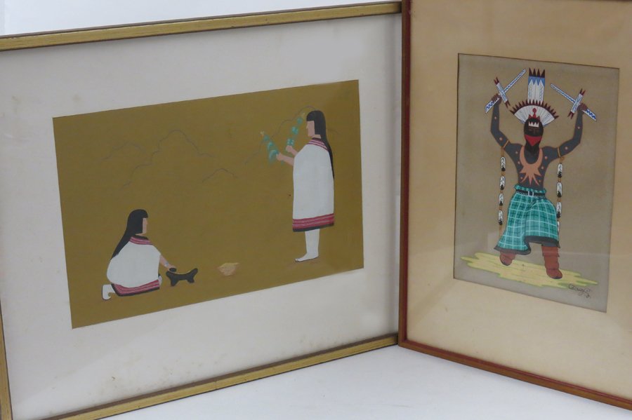 (2) SOUTHWEST PUEBLO PAINTINGS (1 of 1)