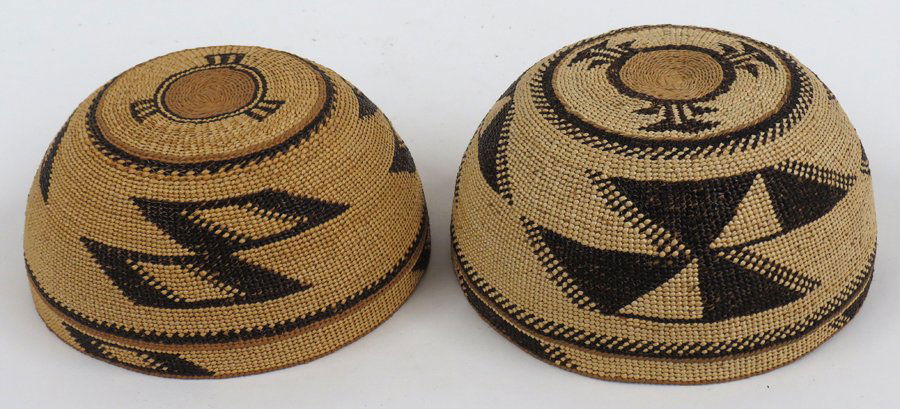 (2) NORTHERN CALIFORNIA TWINED BASKETRY HATS (1 of 2)