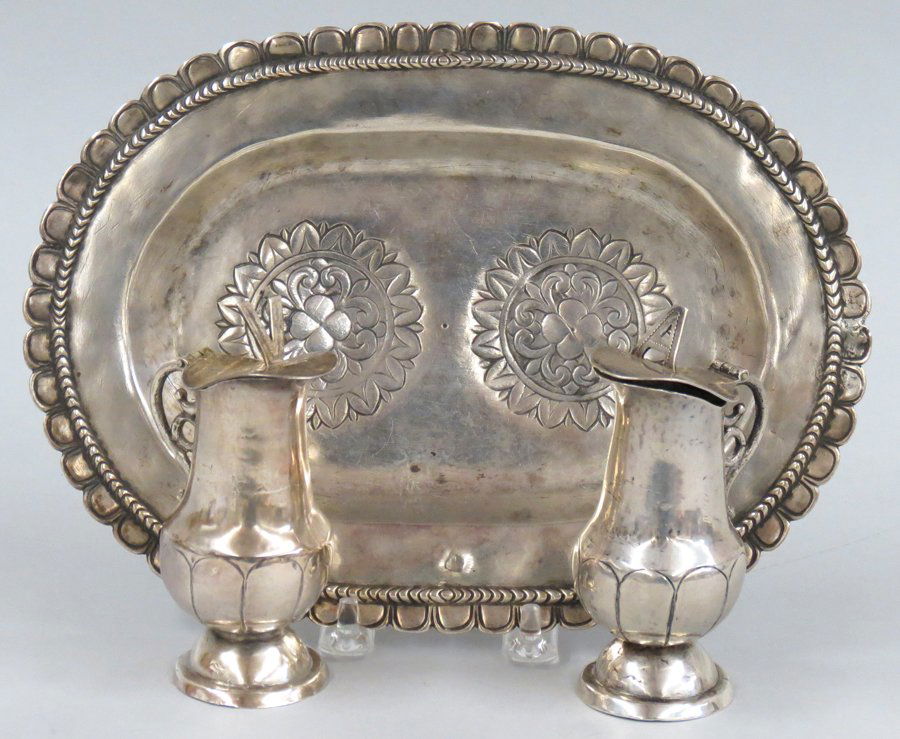 SPANISH COLONIAL SILVER CONDIMENT SET (1 of 1)