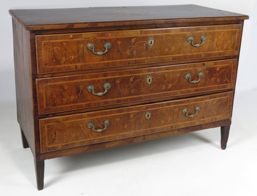 ITALIAN NEOCLASSICAL WALNUT VENEERED COMMODE (1 of 2)