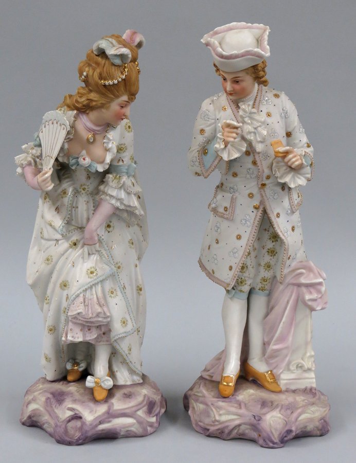 LARGE PAIR OF BISQUE FIGURINES (1 of 1)