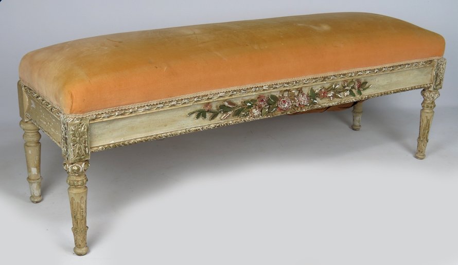 19TH C. LOUIS XVI-STYLE PAINTED WINDOW BENCH (1 of 1)
