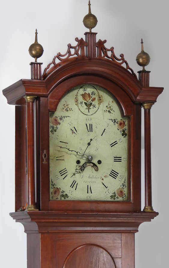 AMERICAN FEDERAL CHERRY TALL CLOCK, MULLIKEN (1 of 3)