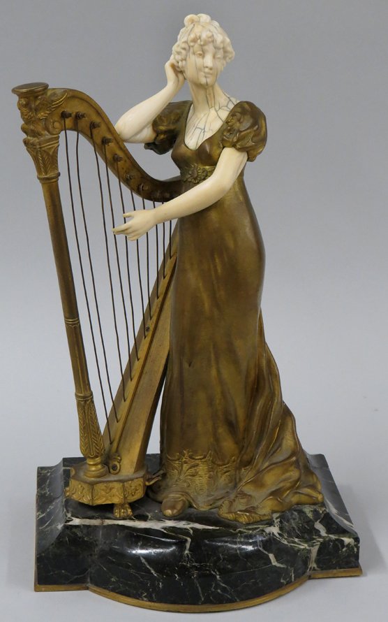 FRENCH ART NOUVEAU BRONZE STATUE (1 of 2)