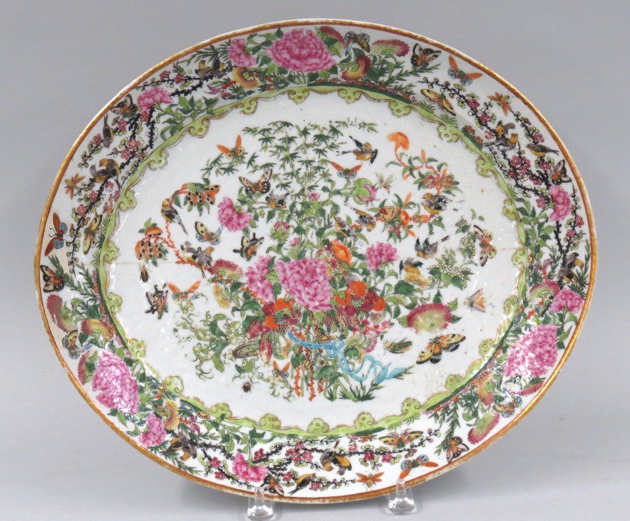 CHINESE EXPORT ROSE FAMILLE DEEP PLATTER (1 of 2)