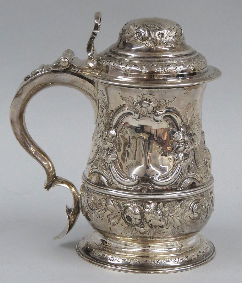 ENGLISH GEORGE III SILVER TANKARD (1 of 3)