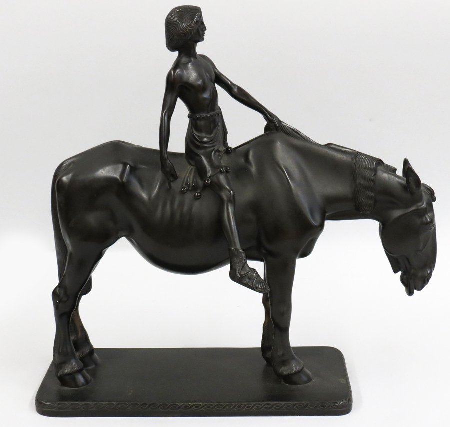 IGNATIUS TASCHER (German, 1871-1913): Parsival sgn. on base; foundry mark Guss. V.A. Brandstetter, Munchen cast bronze, 15” From a Connecticut home.