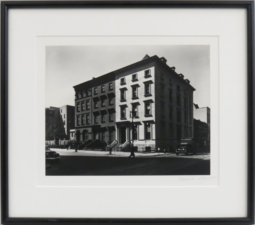 BERENICE ABBOTT (American, 1898-1991): Fifth Avenue Houses, 1936 sgn. in pencil l.r Berenice Abbott gelatin silver print, 10.75 by 13.5 in., matted, framed under glass Prov.: From the collection of Bernard Cohen, Harvard University, Profes