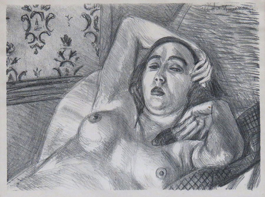 HENRI MATISSE (French, 1869-1954): Le repos du modèle, 1922 sgn. in stone in reverse u.r. Henri Matisse lithograph, 8.75 by 11.75 in. (image), (222 x 304 mm) Prov.: From the collection of Harvard professor Bernard Cohen, Cambridge, Ma