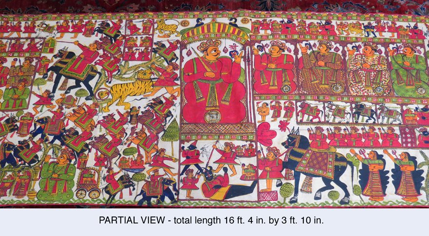INDIAN HINDU NARRATIVE SCROLL PAINTING (1 of 1)