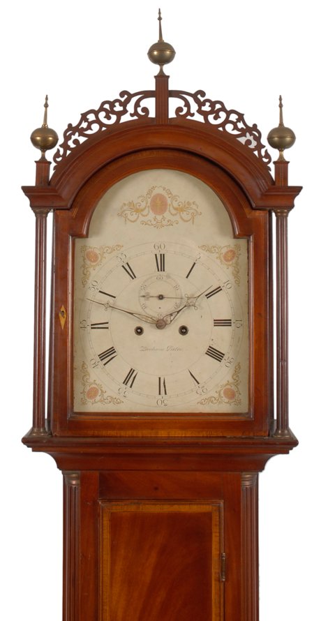 HEPPLEWHITE INLAID MAHOGANY TALL CLOCK, GATES (1 of 2)