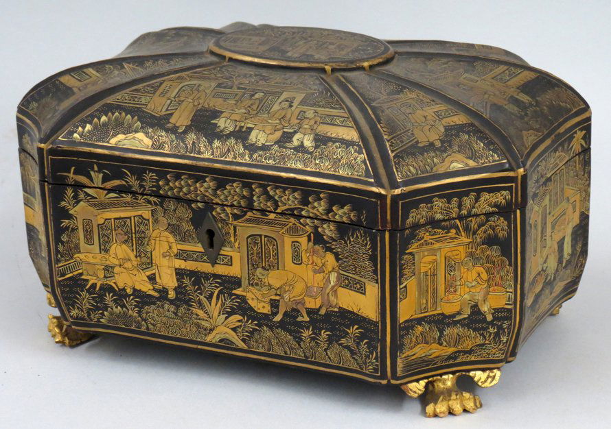 CHINESE LACQUER TEA CADDY (1 of 2)