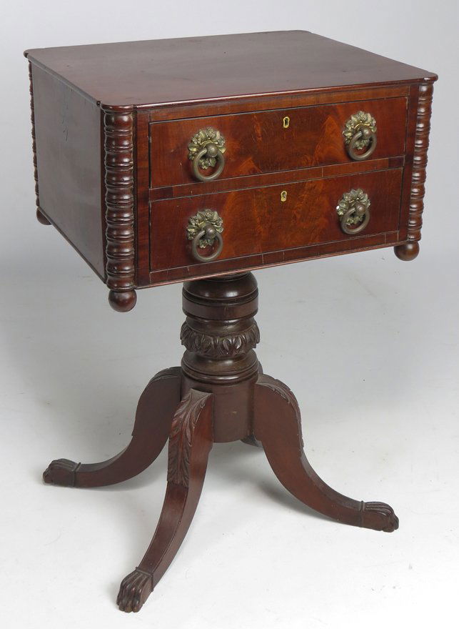 NEW ENGLAND FEDERAL MAHOGANY 2-DRAWER STAND (1 of 1)
