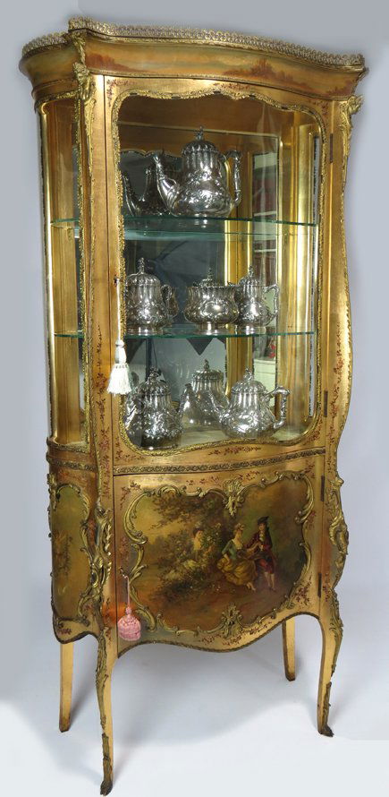 LARGE  FRENCH DECORATED VITRINE (1 of 1)