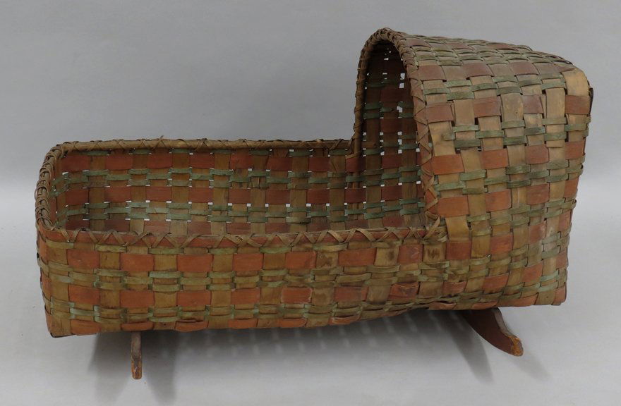 19TH C. MAINE NATIVE AMERICAN SPLINT CRADLE (1 of 1)