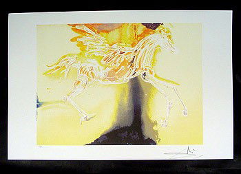 Salvador Dali - PEGASUS - Unframed: This is a Salvador Dali print titled "PEGASUS" from the Dalinean Horse Suite. This piece has a Dali facsimile signed signature on the lower right. Pencil numbered from an edition of 500. Image measure