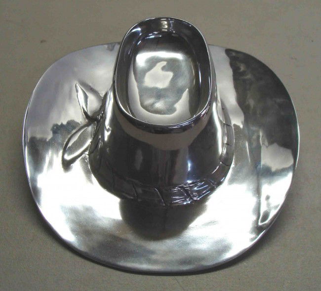 201H Beautifully Aluminium Chrome Western Cowboy Hat