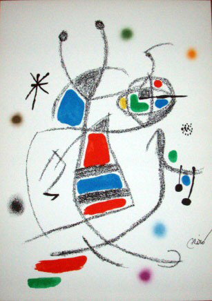 Joan Miro "Maravillas con Variaciones Acrosticas": Joan Miro "Maravillas con Variaciones Acrosticas" en el Jardin de Miro - 1975 Set of 20 lithographs, signed on the stone. On Guarro paper, Edition 1,500. Maravillas 8 Small: 19-1/2" x 14"