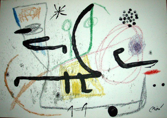 Joan Miro "Maravillas con Variaciones Acrosticas": Joan Miro "Maravillas con Variaciones Acrosticas" en el Jardin de Miro - 1975 Set of 20 lithographs, signed on the stone. On Guarro paper, Edition 1,500. Maravillas 9 Large: 19-1/2" x 28"