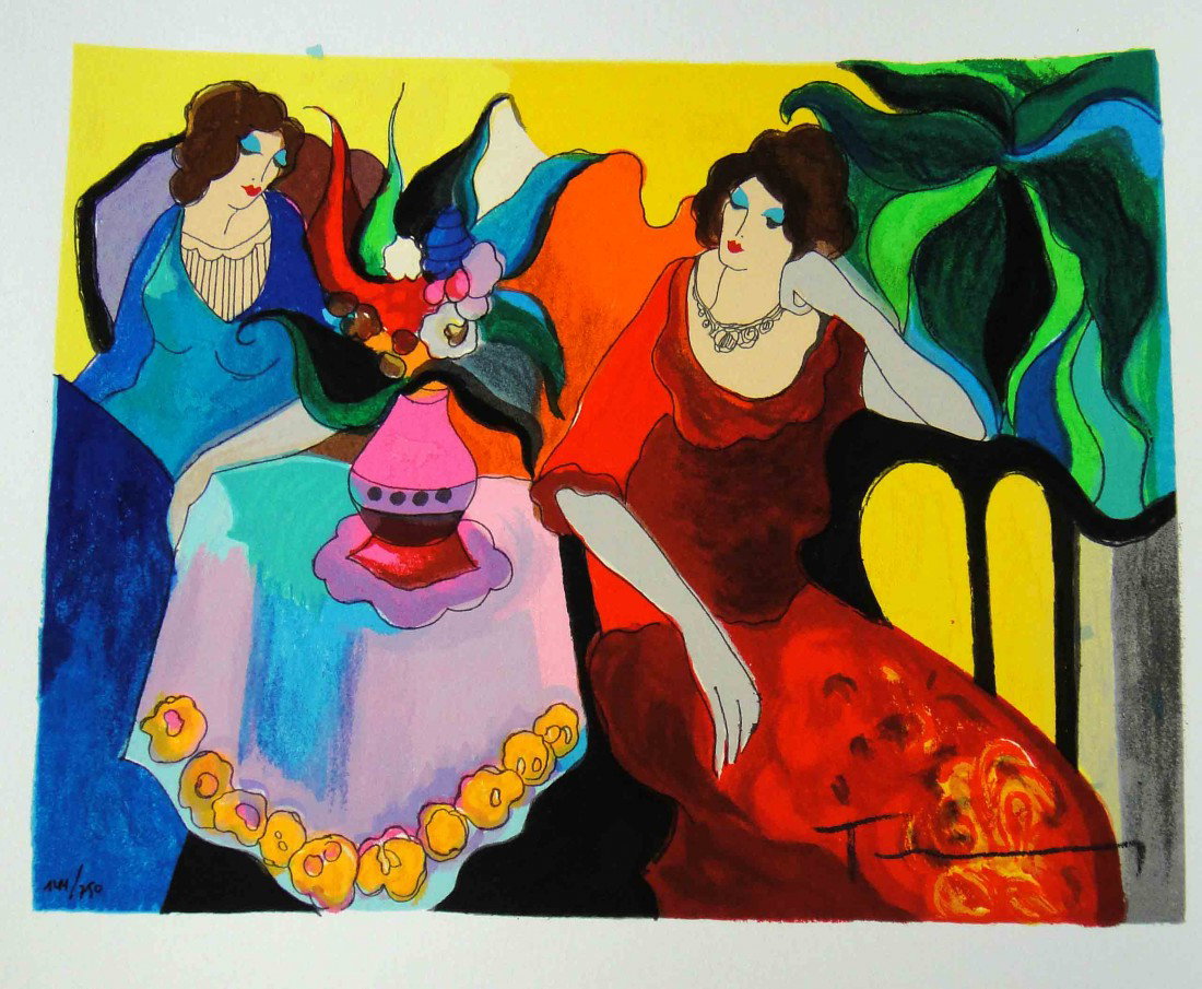 Itzchak Tarkay "Tranquility" Serigraph Signed/Num: Itzchak Tarkay "Tranquility" Serigraph Signed/Numbered. Edition number: 144/750 Comes with Certificate of Authenticity Approximate Paper Size: 13 1/2" x 11 1/2"