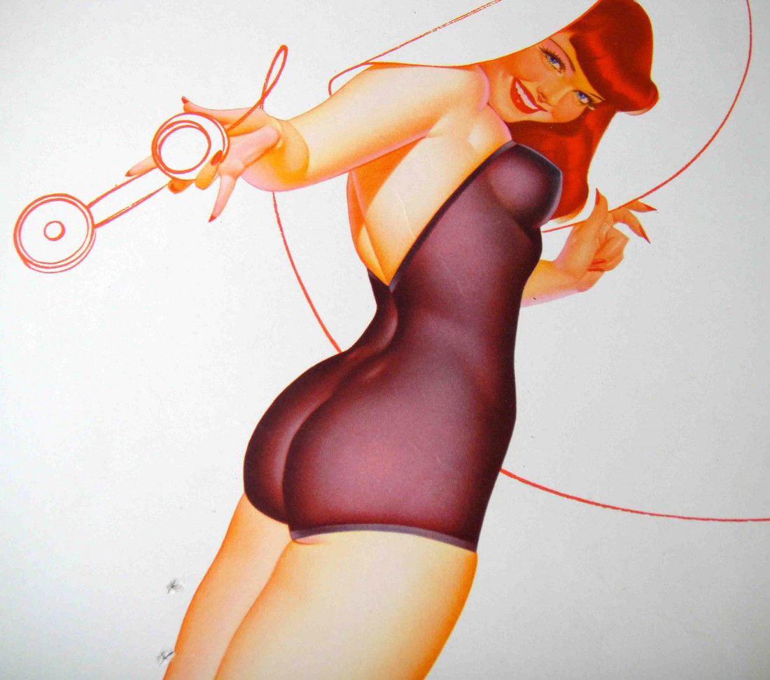 1940's Alberto Vargas Pin-Up Art "The Petty Girl" Litho: 1940's Alberto Vargas Pin-Up Art "The Petty Girl". ORIGINAL USA LITHOGRAPH! Approximate Size: 19 x 12