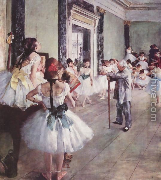 Edgar Degas " Dance Class ": Edgar Degas The Dance Class 1873-76. Museum: Musée d'Orsay, Paris, France. Edition .open. size.12 x 14.