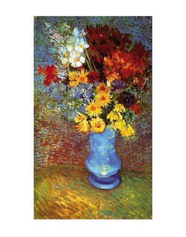 Van Gogh - Flowers in a blue vase: The brilliant artwork of post-Impressionist Dutch Master Vincent Van Gogh (1853 – 1890) powerfully impacted countless artistic movements. Producing all of his works within a decade, Van Gogh’s out