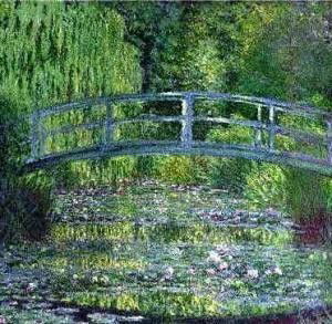 Claude Monet Water Lily Pool by Claude Monet.: This is a fine art giclee print by Claude Monet entitled ' Le Pont Japonais a Giverny.