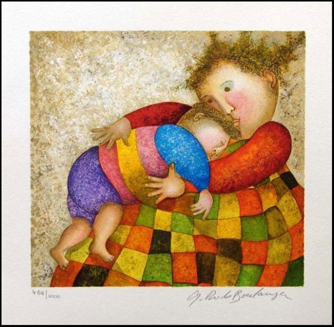 Graciela Rodo Boulanger "Amour, Tendresse" LE Lith: Graciela Rodo Boulanger Limited Edition Lithograph on Paper:"Amour, Tendresse". Image Dimensions: 9" x 9.5".