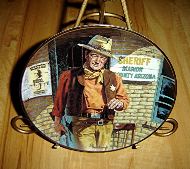 John Wayne AMERICAN LEGEND Franklin Mint Plate: This is a Very Beautiful Limited Edition Plate By The Franklin Mint! Called, John Wayne "American Legend" by Robert Tanenbaum! In Mint Condition! Measures 8 1/4 inches.