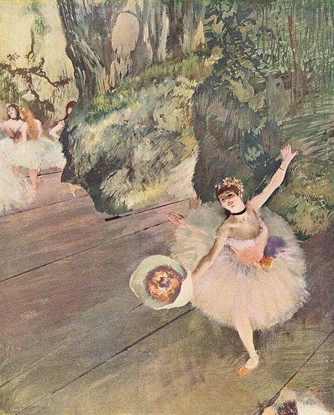 Edgar Degas "Dancer with a Bouquet of Flowers" Gi: Dancer with a Bouquet of Flowers (Star of the Ballet), 1878. Edition size.Open. size.12 x 14.