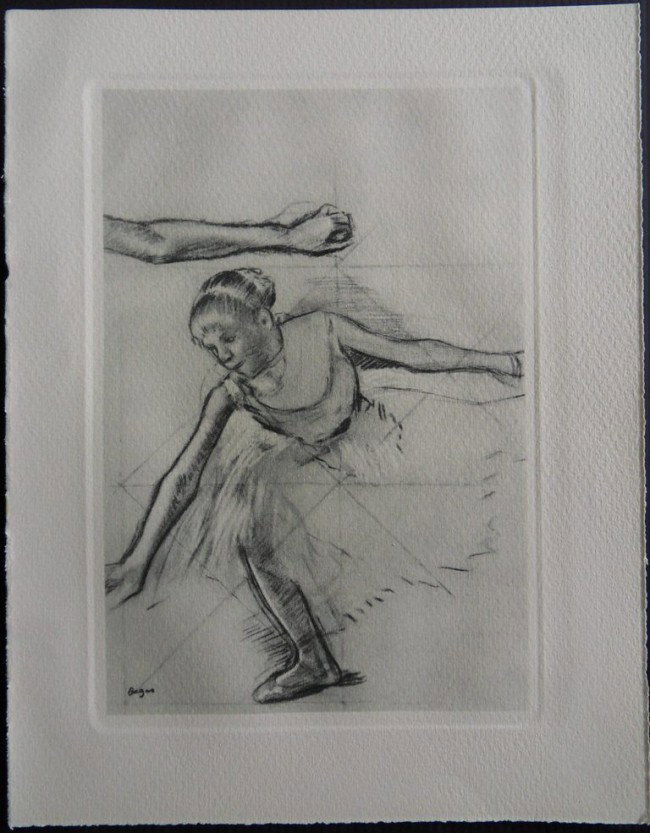 Edgar DEGAS Jeune Ballerine GRAVURE SIGNED ARCHES: Edgar DEGAS : "Jeune Ballerine" GRAVURE SIGNEE /ARCHES Signed, also comes with a Certificate of Authenticity from Paris, France.W321