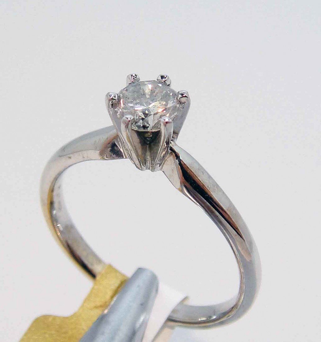 0.49ct Solitaire Diamond 18KT Gold & Platinum Ring: Please review the attached gemologist report for further relevant information.