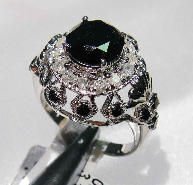3.16ct Black & 0.42ct White Diamond Sterling Silve: See Gemologist Report for any additional information/Details. K82E5 Condition report Brand New