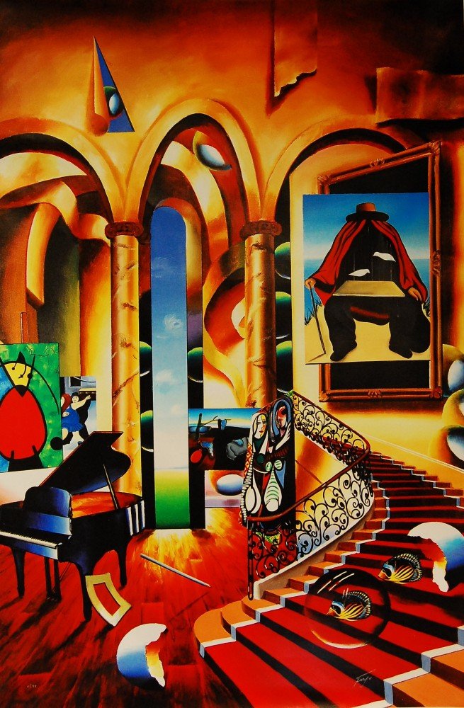 Ferjo - Conclave of the Masters: Giclee on canvas by the artist Ferjo, titled “Conclave of the Masters,” signed in ink (18” x 12”). Comes with a certificate of authenticity. Comes unframed. In mint condition!