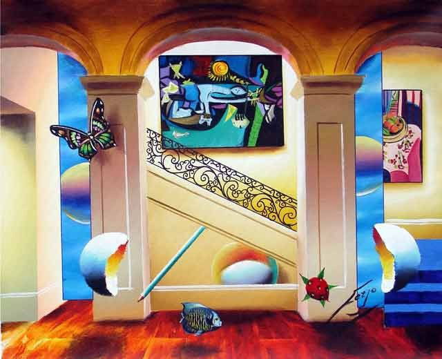 Ferjo "Grand Archways" Original Oil on Canvas Signed: Ferjo "Grand Archways" Original Oil on Canvas Signed by Ferjo- Comes with a Certificate of Authenticity- Size: 20" x 24". Oil on Canvas. (b. 1946 - Fernando de Jesus Oliveira) is Brazilian, but lives